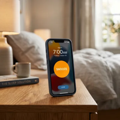 Phone displaying an alarm