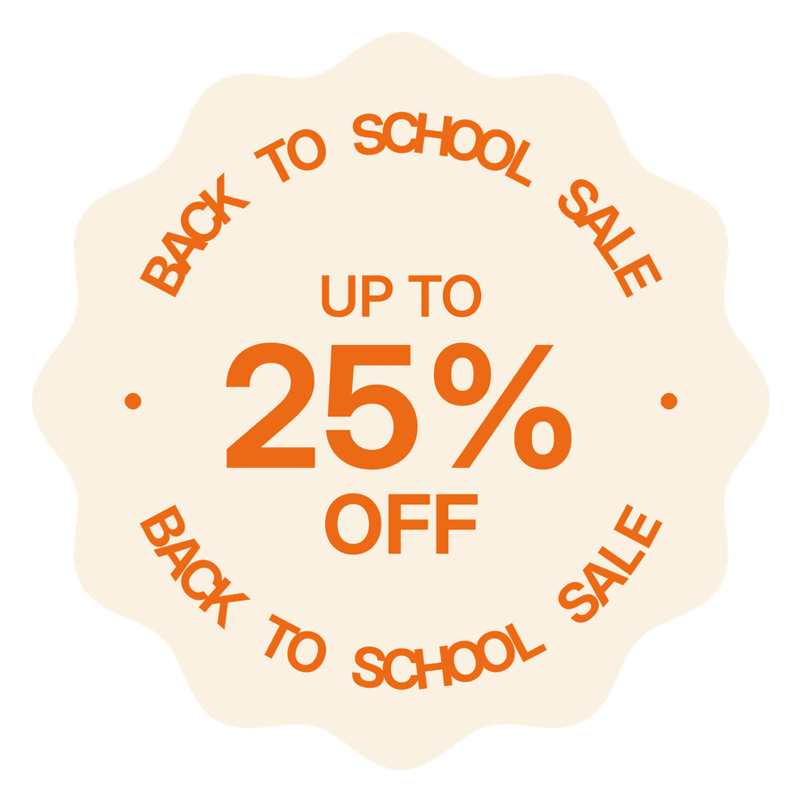 Back to School Sale, up to 25% off